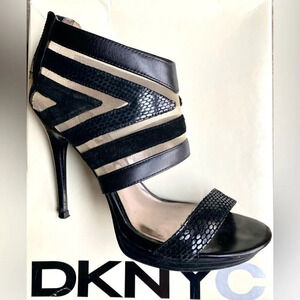 DKNYC SASHA leather sandals with mesh details